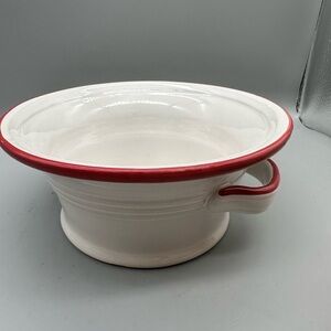 Ceramic white with red trim farmhouse decor